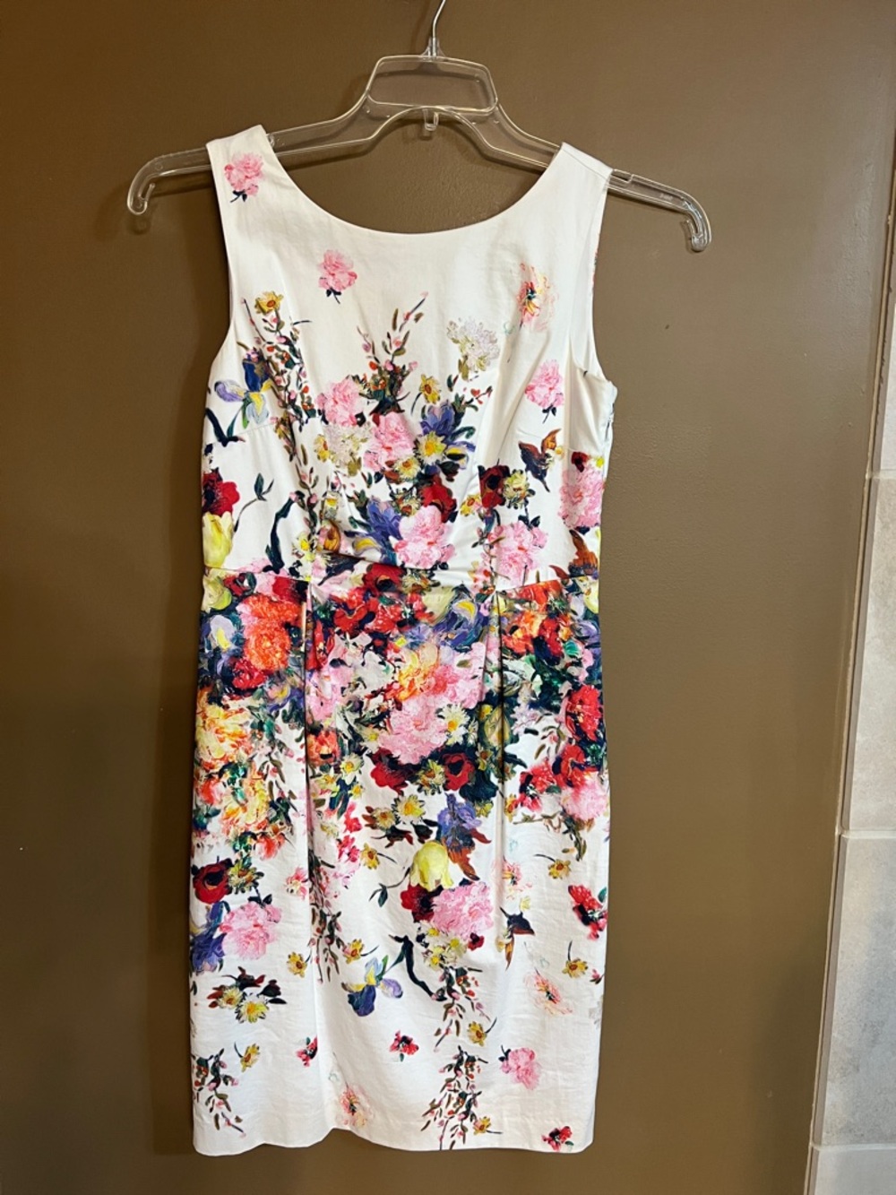 Talbots White Floral Midi Dress - Multicolor Bloom